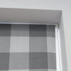 Habitat Block Check Blackout Roller Blind - 3ft - Grey -Home Furnishings Store 9372746 R Z002C