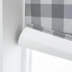 Habitat Block Check Blackout Roller Blind - 3ft - Grey -Home Furnishings Store 9372746 R Z003C