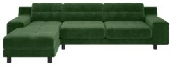 Habitat Hendricks Velvet Left Hand Corner Chaise Sofa-Green -Home Furnishings Store 9375554 R Z002A