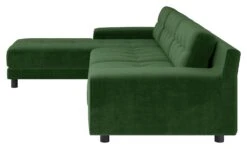 Habitat Hendricks Velvet Left Hand Corner Chaise Sofa-Green -Home Furnishings Store 9375554 R Z003A