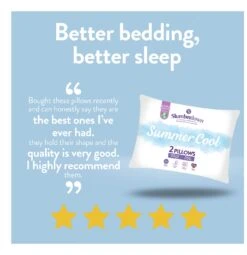 Slumberdown Summer Cool Medium Support Pillow - 2 Pack -Home Furnishings Store 9378757 R Z003A