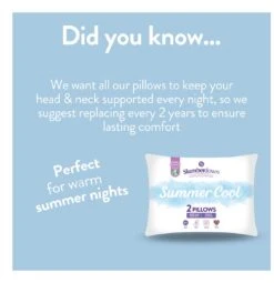 Slumberdown Summer Cool Medium Support Pillow - 2 Pack -Home Furnishings Store 9378757 R Z004A