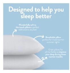 Slumberdown Summer Cool Medium Support Pillow - 2 Pack -Home Furnishings Store 9378757 R Z005A