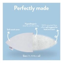 Slumberdown Summer Cool Medium Support Pillow - 2 Pack -Home Furnishings Store 9378757 R Z006A