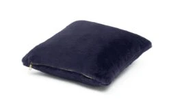 Habitat Plain Faux Fur Cushion - Navy - 43x43cm -Home Furnishings Store 9393804 R Z003A
