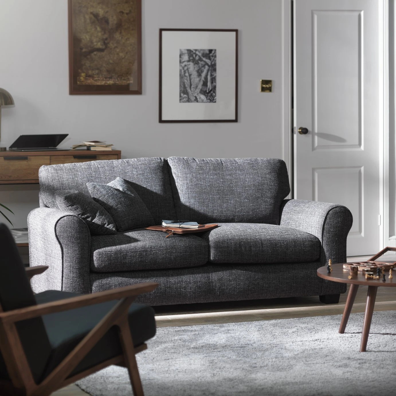 Habitat Lisbon Fabric 3 Seater Sofa - Charcoal 5 Habitat Lisbon Fabric 3 Seater Sofa - Charcoal - Image 3