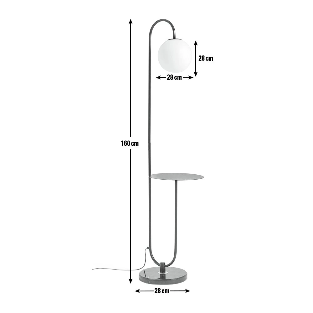 Habitat Sagara Opal Shelf Floor Lamp - Black 4 Habitat Sagara Opal Shelf Floor Lamp - Black - Image 2