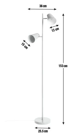 Habitat Iras Double Head Floor Lamp - Grey -Home Furnishings Store 9404779 R E001