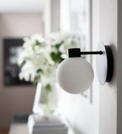 Habitat Salarino Opal Glass Bathroom Wall Light - Black -Home Furnishings Store 9404999 R Z002C