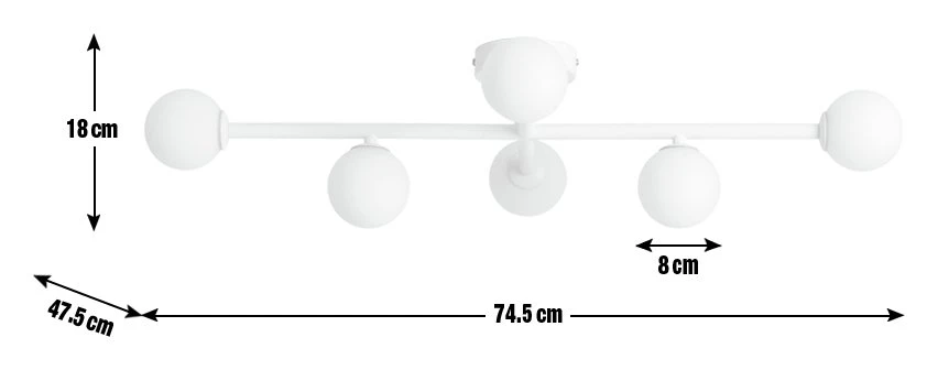 Habitat Alonso 6 Light Flush To Ceiling Light - White 5 Habitat Alonso 6 Light Flush To Ceiling Light - White - Image 3
