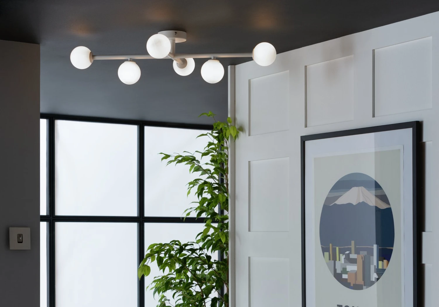 Habitat Alonso 6 Light Flush To Ceiling Light - White 8 Habitat Alonso 6 Light Flush To Ceiling Light - White - Image 6