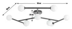 Habitat Alonso 9 Light Flush To Ceiling Light -Black & White -Home Furnishings Store 9405998 R E001