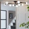 Habitat Alonso 9 Light Flush To Ceiling Light -Black & White -Home Furnishings Store 9405998 R Z001A