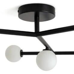 Habitat Alonso 9 Light Flush To Ceiling Light -Black & White -Home Furnishings Store 9405998 R Z003A