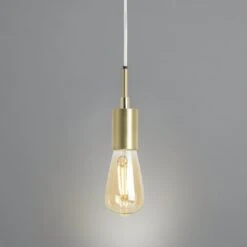 Habitat Lockie Brushed Brass Pendant Ceiling Light - Gold -Home Furnishings Store 9406179 R Z002C