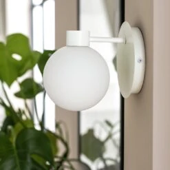 Habitat Opal Glass Wall Light - White