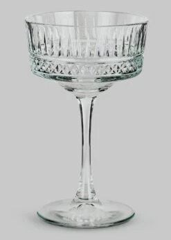 Habitat Pressed Set Of 4 Champagne Coupe Glasses -Home Furnishings Store 9410172 R Z003A