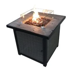 Teamson Home HF25601BA UK Gas Fire Pit With Cover -Home Furnishings Store 9410196 R Z004A