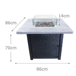 Teamson Home HF34501BA UK Gas Fire Pit With Cover 9 Teamson Home HF34501BA UK Gas Fire Pit With Cover -Home Furnishings Store 9410206 R Z003A