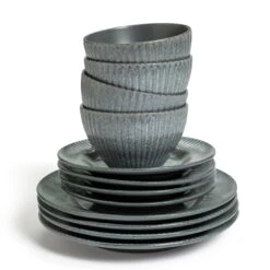 Habitat 12 Piece Stoneware Felicity Dinner Set - Blue 13 Habitat 12 Piece Stoneware Felicity Dinner Set - Blue -Home Furnishings Store 9410251 R Z002A