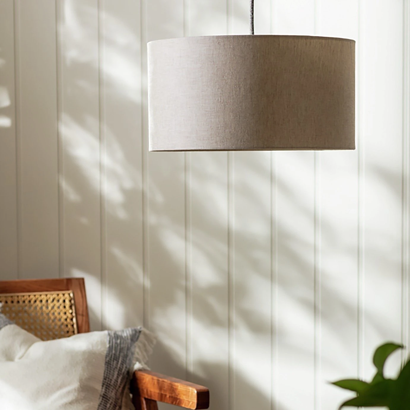 Habitat 35cm Linen Drum Shade - Oatmeal 3 Habitat 35cm Linen Drum Shade - Oatmeal