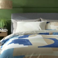 Habitat Geo Blue & Cream Bedding Set - Single -Home Furnishings Store 9441897 R Z004A