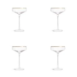 Habitat Gold Rim Set Of 4 Champagne Coupe