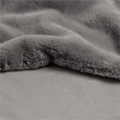 Habitat Faux Fur Plain Throw - Grey - 125x150cm 9 Habitat Faux Fur Plain Throw - Grey - 125x150cm -Home Furnishings Store 9454365 R Z003A