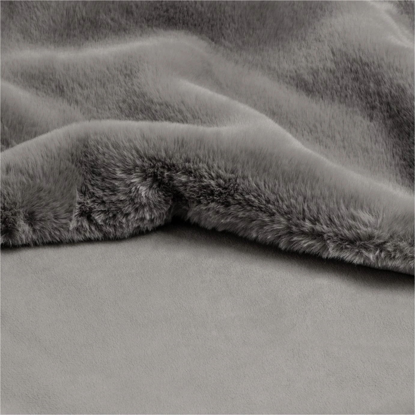 Habitat Faux Fur Plain Throw - Grey - 125x150cm 6 Habitat Faux Fur Plain Throw - Grey - 125x150cm - Image 4
