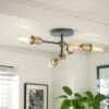 Habitat Tay 4 Light Flush To Ceiling Light - Grey & Brass -Home Furnishings Store 9467644 R Z001A
