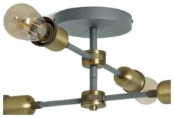 Habitat Tay 4 Light Flush To Ceiling Light - Grey & Brass -Home Furnishings Store 9467644 R Z004A