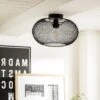 Habitat Tumba Mesh Flush To Ceiling Light - Black -Home Furnishings Store 9481156 R Z001A