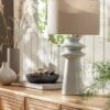 Habitat Astraeus Ceramic Table Lamp - White & Cream 1 Habitat Astraeus Ceramic Table Lamp - White & Cream -Home Furnishings Store 9481307 R Z001A