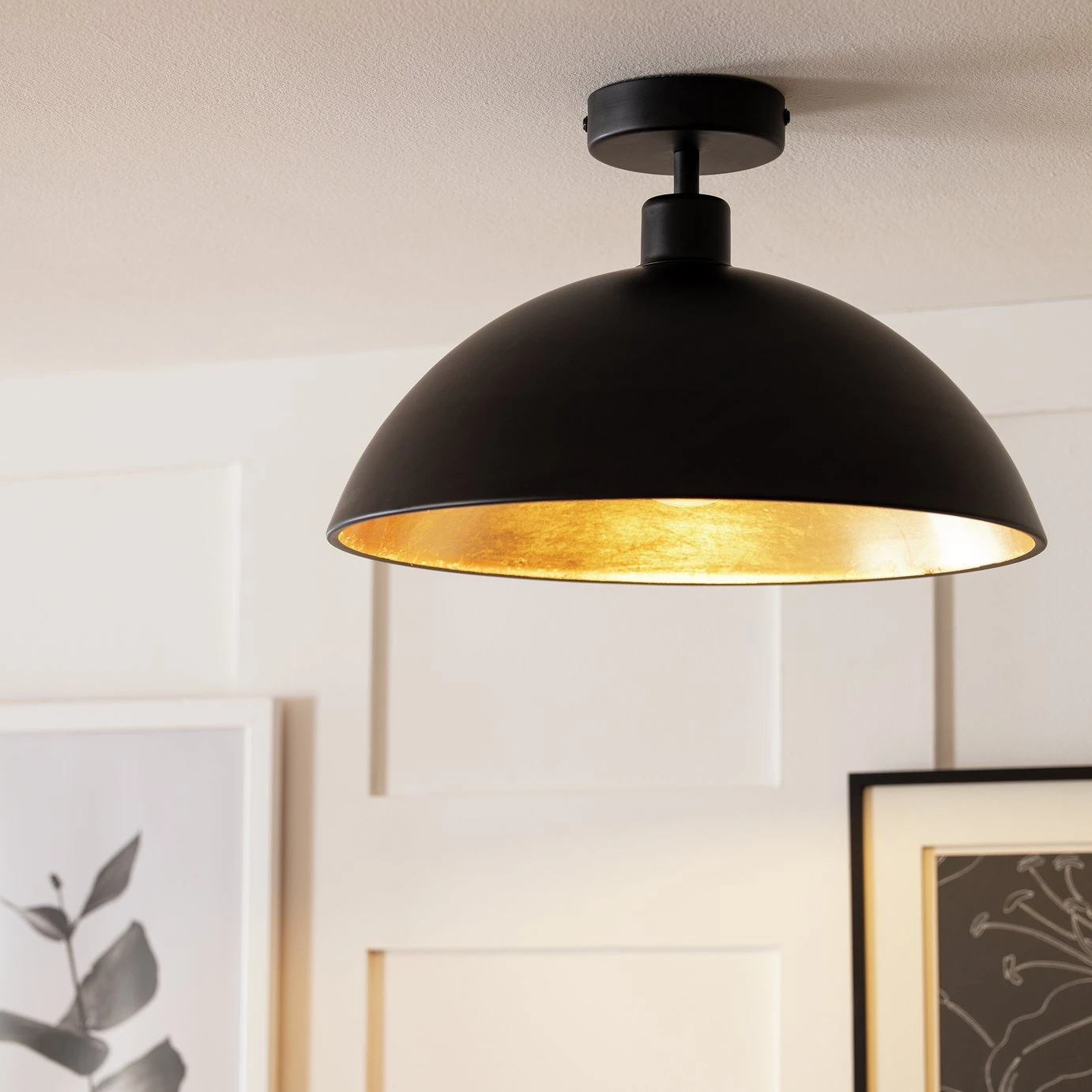 Habitat Yuno Leaf Flush To Ceiling Light - Black And Gold 3 Habitat Yuno Leaf Flush To Ceiling Light - Black And Gold