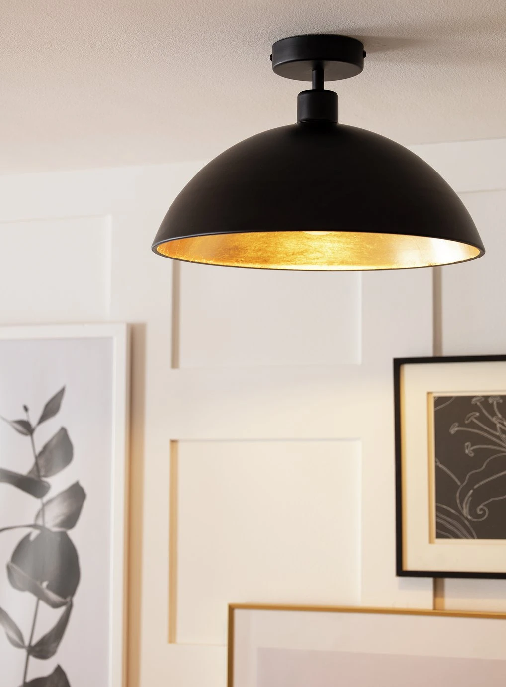 Habitat Yuno Leaf Flush To Ceiling Light - Black And Gold 7 Habitat Yuno Leaf Flush To Ceiling Light - Black And Gold - Image 5