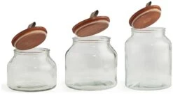 Habitat Set Of 3 Glass Jar Set -Home Furnishings Store 9491672 R Z002A