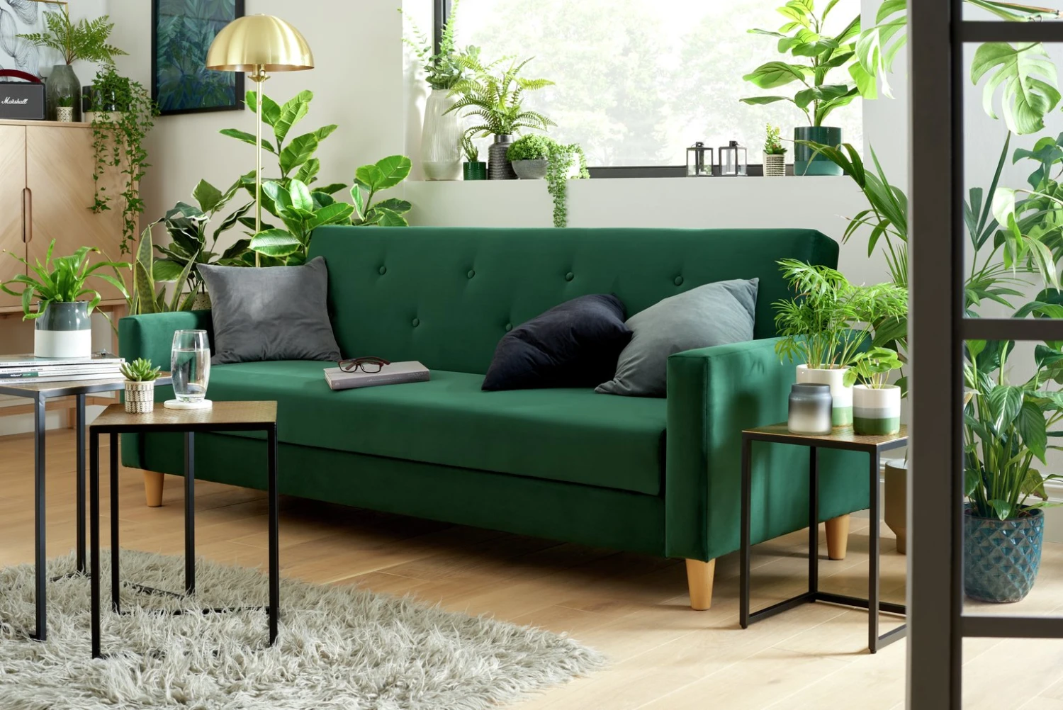 Habitat Brooks Clic Clac Storage Fabric Sofa Bed - Green 4 Habitat Brooks Clic Clac Storage Fabric Sofa Bed - Green - Image 2