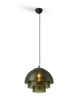 Habitat Zora 3 Tier Glass Pendant Light - Green -Home Furnishings Store 9506639 R Z002C