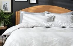 Habitat Stripe White & Grey Bedding Set - Single -Home Furnishings Store 9507937 R Z004A