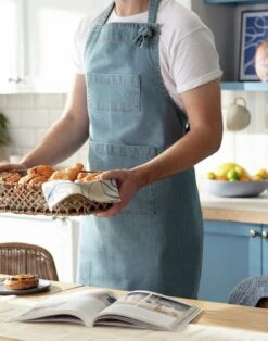 Habitat Mediterranean Denim Apron - Blue -Home Furnishings Store 9512489 R Z001C