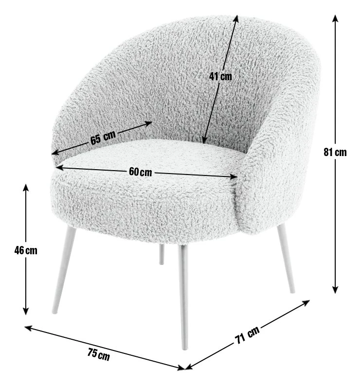 Habitat Ash Boucle Accent Chair - Grey 6 Habitat Ash Boucle Accent Chair - Grey - Image 4