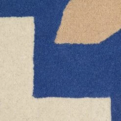 Habitat Arch Palm Wool Rug - Cream & Blue - 120x170cm -Home Furnishings Store 9516344 R B001