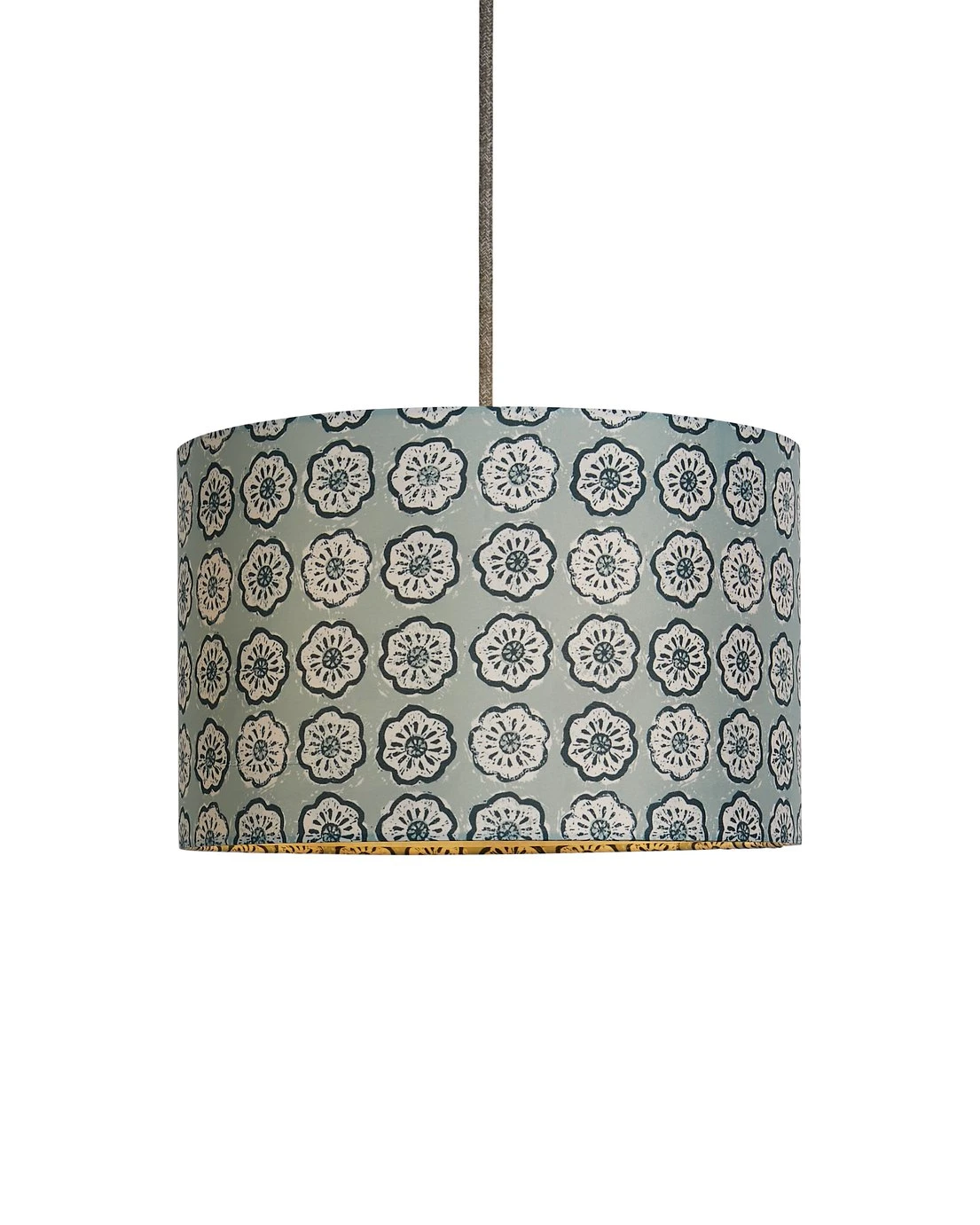 Habitat Country Floral Printed 30cm Drum Shade - Grey 4 Habitat Country Floral Printed 30cm Drum Shade - Grey - Image 2