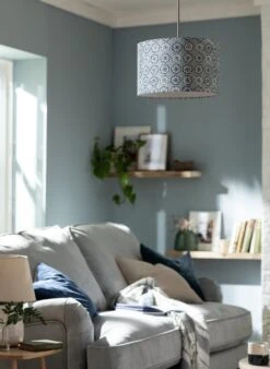 Habitat Country Floral Printed 30cm Drum Shade - Grey 15 Habitat Country Floral Printed 30cm Drum Shade - Grey -Home Furnishings Store 9521322 R Z003C