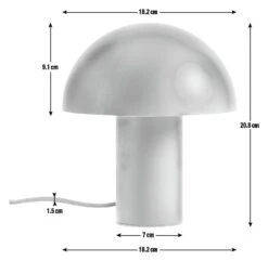 Habitat Ngami Mushroom Aluminium LED Touch Table Lamp - Blue -Home Furnishings Store 9521535 R E001