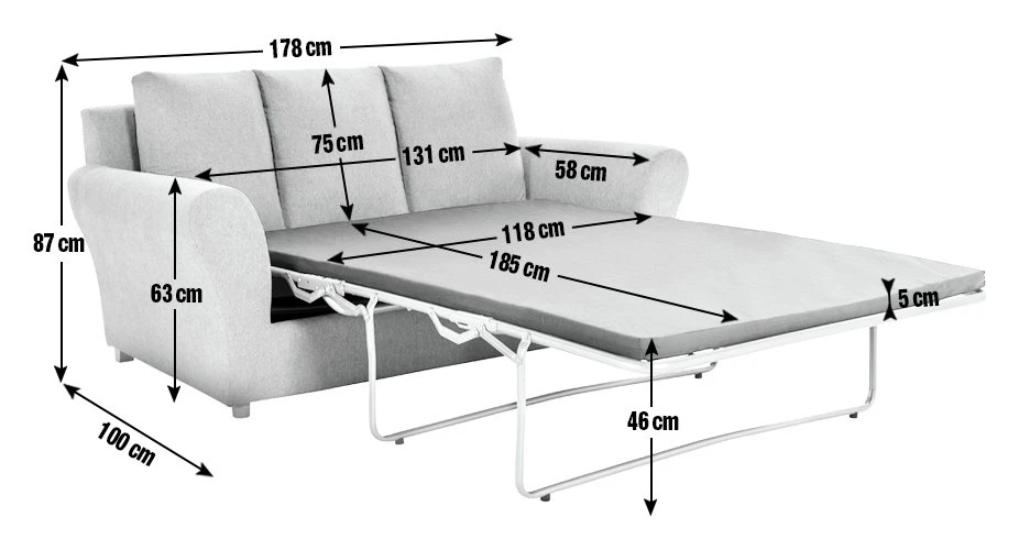 Habitat Carrie Fabric Sofa Bed - Grey 6 Habitat Carrie Fabric Sofa Bed - Grey - Image 4