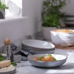 Habitat Speckle 4 Piece Stoneware Pasta Bowl - Grey -Home Furnishings Store 9533073 R Z001C