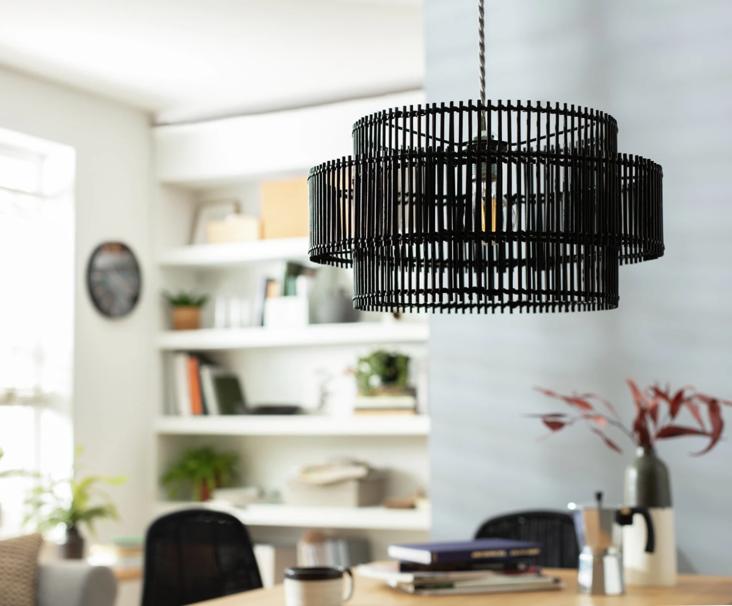 Habitat Bamboo 2 Tier Pendant Shade - Black 3 Habitat Bamboo 2 Tier Pendant Shade - Black