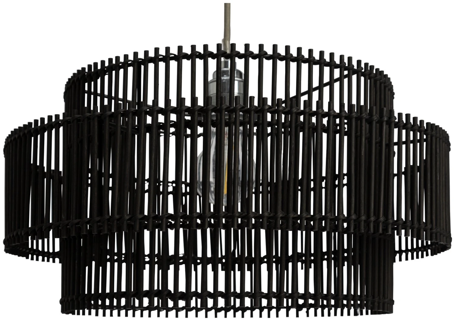 Habitat Bamboo 2 Tier Pendant Shade - Black 6 Habitat Bamboo 2 Tier Pendant Shade - Black - Image 4