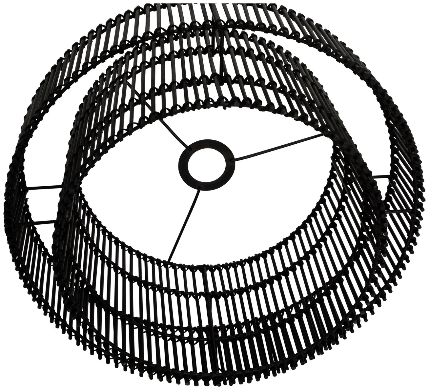 Habitat Bamboo 2 Tier Pendant Shade - Black 8 Habitat Bamboo 2 Tier Pendant Shade - Black - Image 6